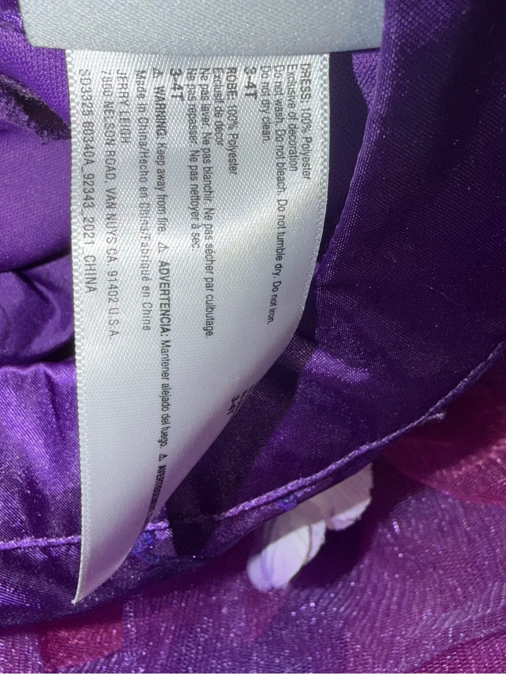 Modern hero Purple and Pink Layered Tulle Girls' Costume Dress